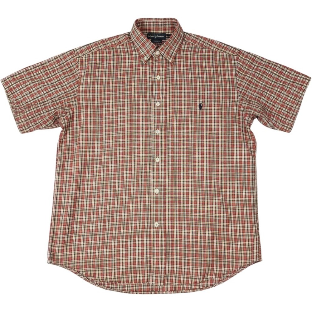 Vintage Polo Ralph Lauren Blake Red Plaid Short Sleeve Button Down Shirt Large